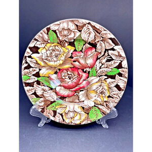 Vintage Myott Son & Co., England...Made in England "Bermuda" Brown Floral 10"